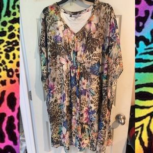 2X Tropical leopard Jennifer Lopez Dress